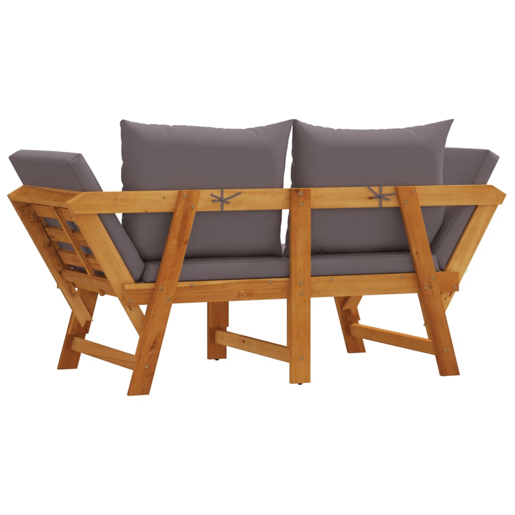 Gartenbank mit Kissen 2-in-1 Massivholz Akazie – Bild 6